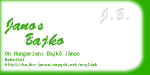 janos bajko business card