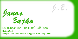 janos bajko business card
